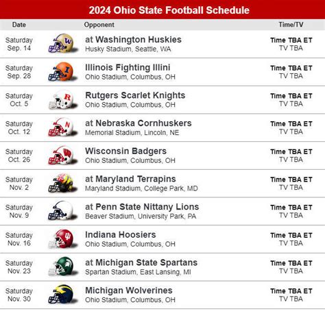 ohio state football schedule 2024